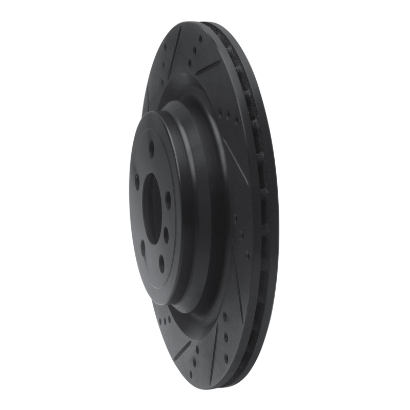 Mercedes-Benz GL350 Brake Rotor (1) - Rear Left - R1 Concepts - Drilled & Slotted - Black - `13-`19